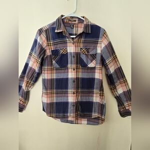 Eddie Bauer Pink and Orange Fitted Button Down Shirt